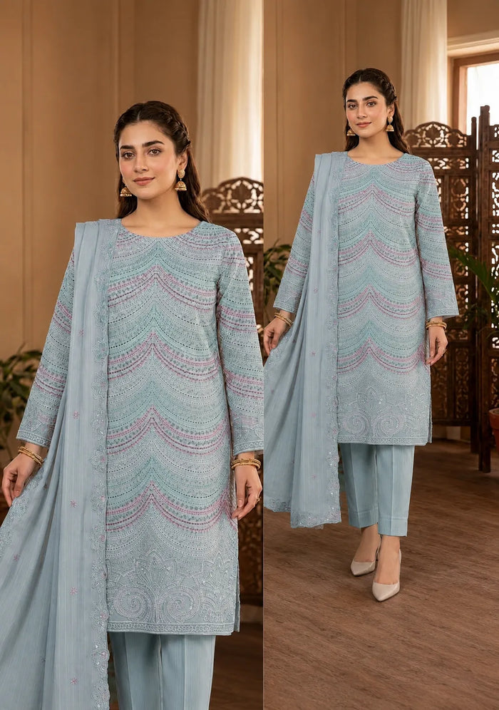 1020Noor Fashion Breezay Bana Dora Lawn  | Premium Embroidered 3 Piece Lawn Suit