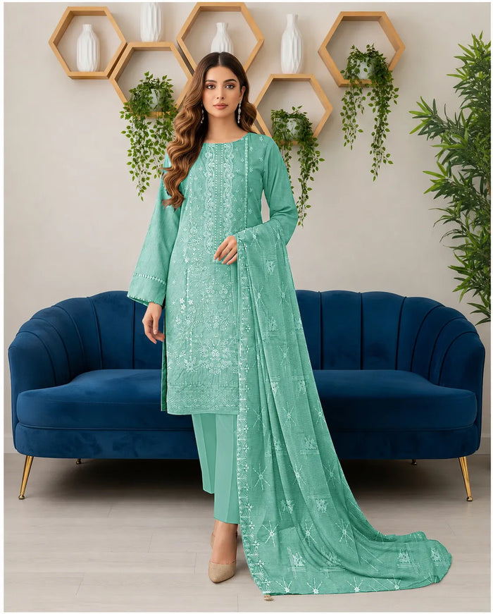 Bareeze Bana Dora Lawn Embroidered 3-Piece Suit | Volume 1027
