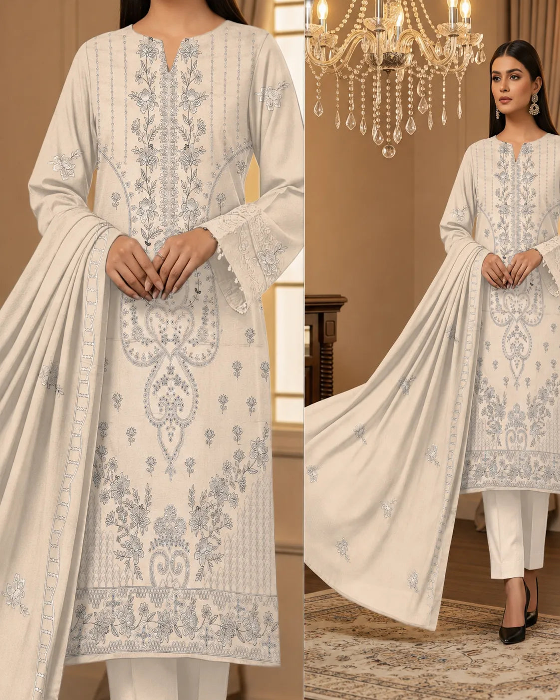 1010 Noor Fashion Breezay Bana Dora Lawn  | Premium Embroidered 3 Piece Lawn Suit