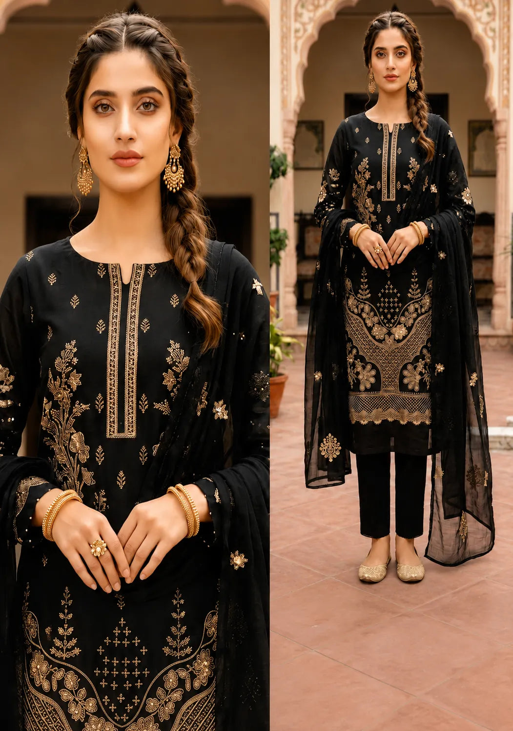 1027 Noor Fashion Breezay Bana Dora Lawn  | Premium Embroidered 3 Piece Lawn Suit