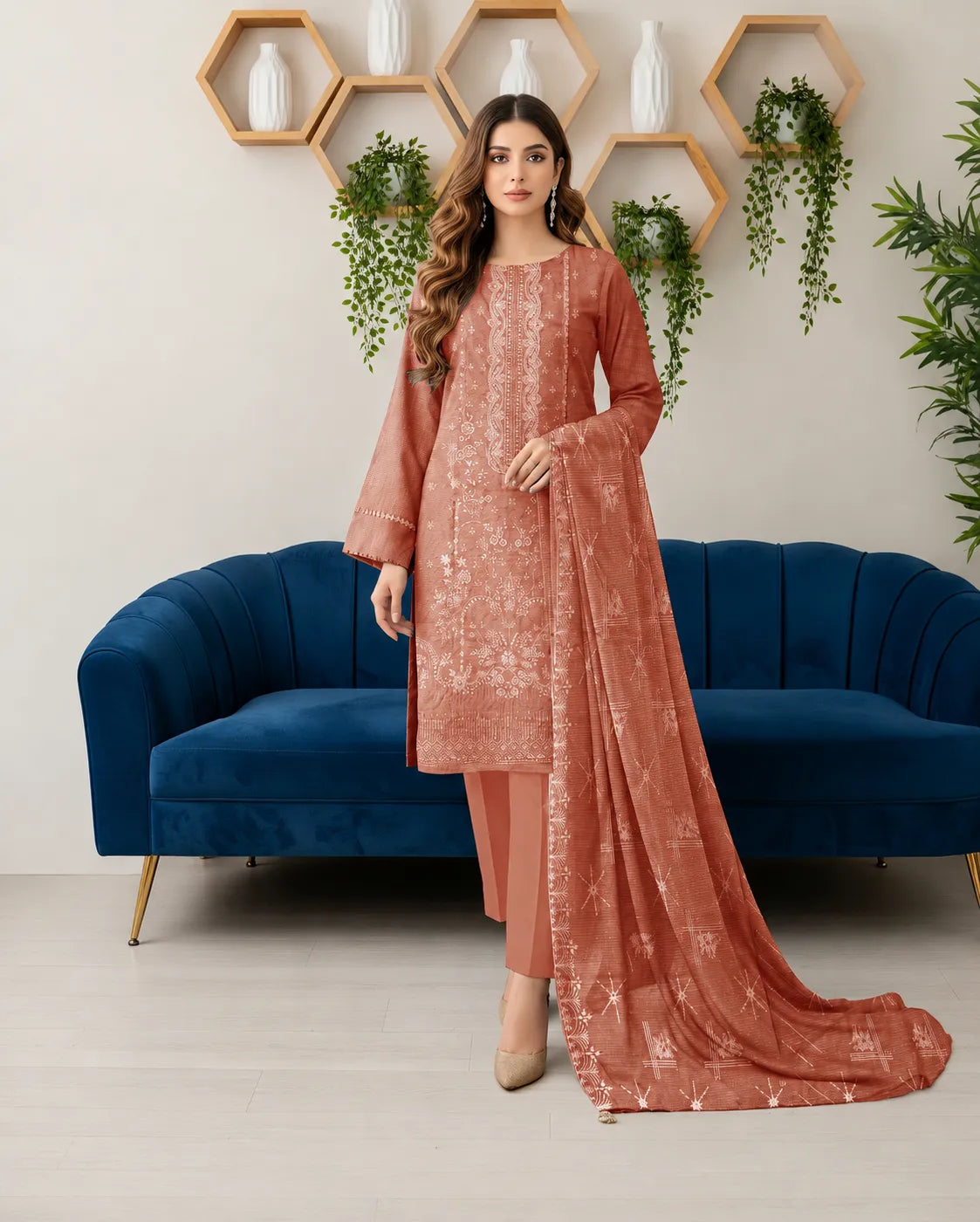 1027 Noor Fashion Breezay Bana Dora Lawn  | Premium Embroidered 3 Piece Lawn Suit