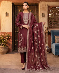 Noor Fashion Vol-226 | Kotrai Velvet 2-Head Full Embroidered 3-Piece Suit –
