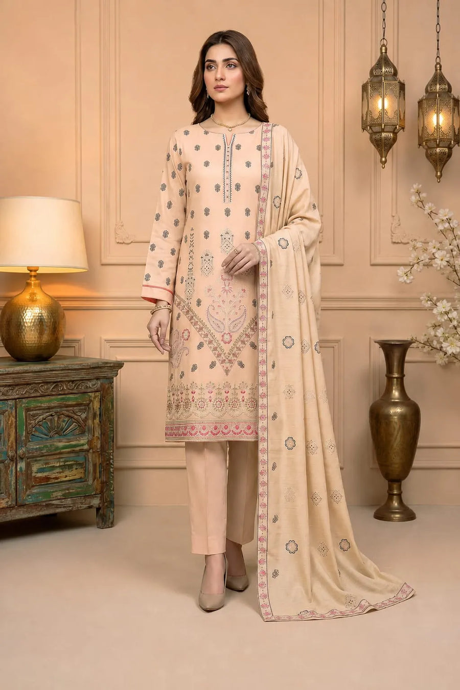 Noor Fashion Vol-231 | Peach Crystal Dhanak